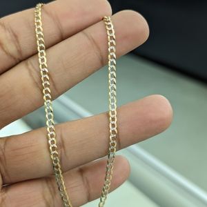 10kt Real Gold Cuban Diamond Cut Anklet Bracelet 10 inches long